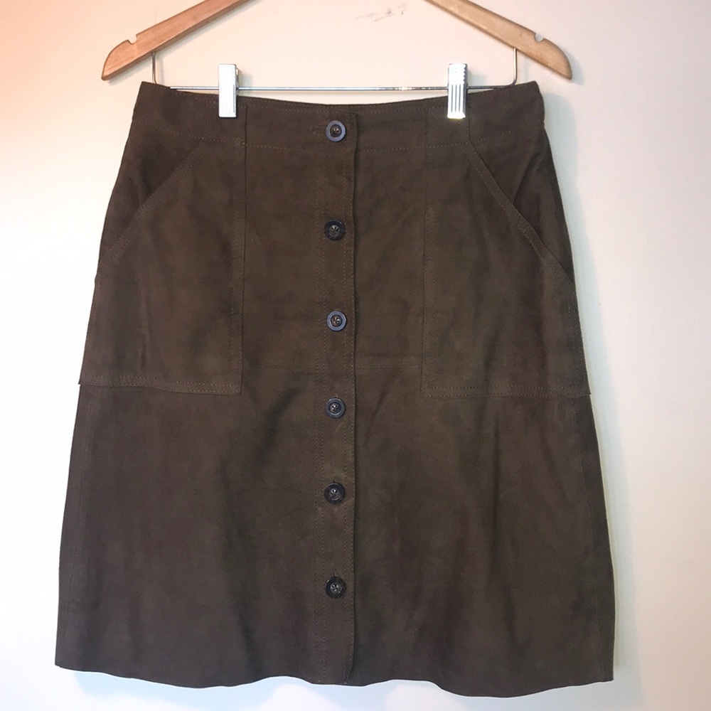 Above knee length Suede skirt
